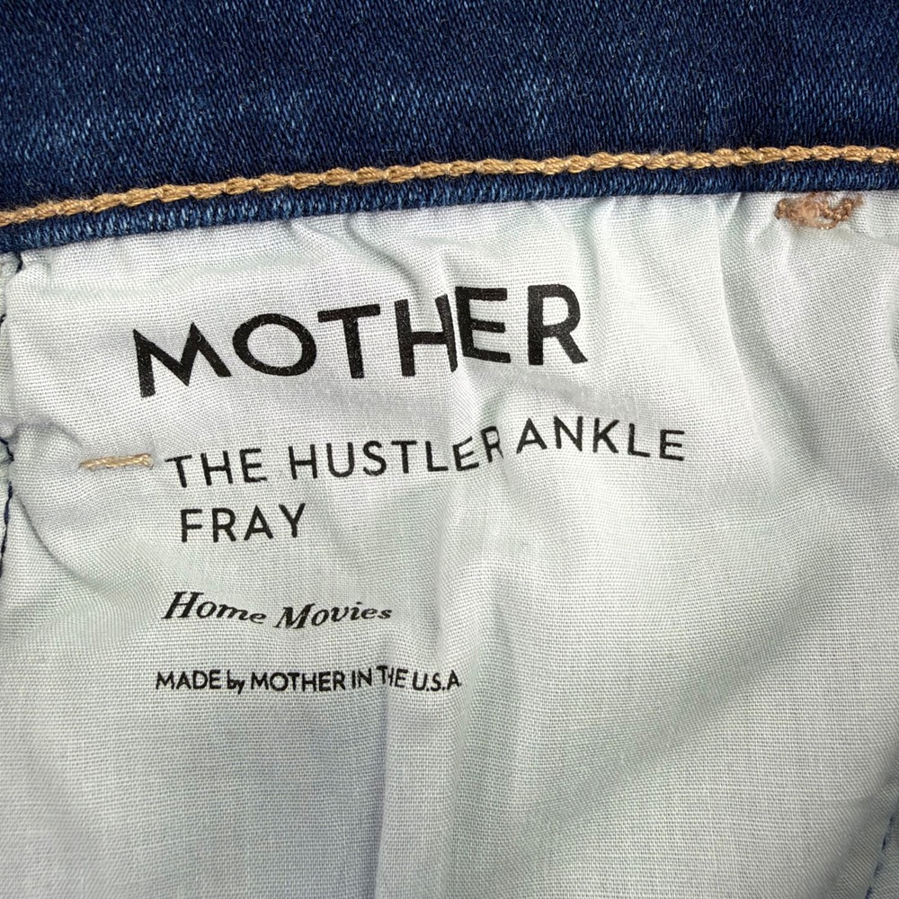 MOTHER Jeans Women's 29 (Fits 28x27) Blue Home Movies The Hustler Ankle Fray USA - Picture 3 of 15